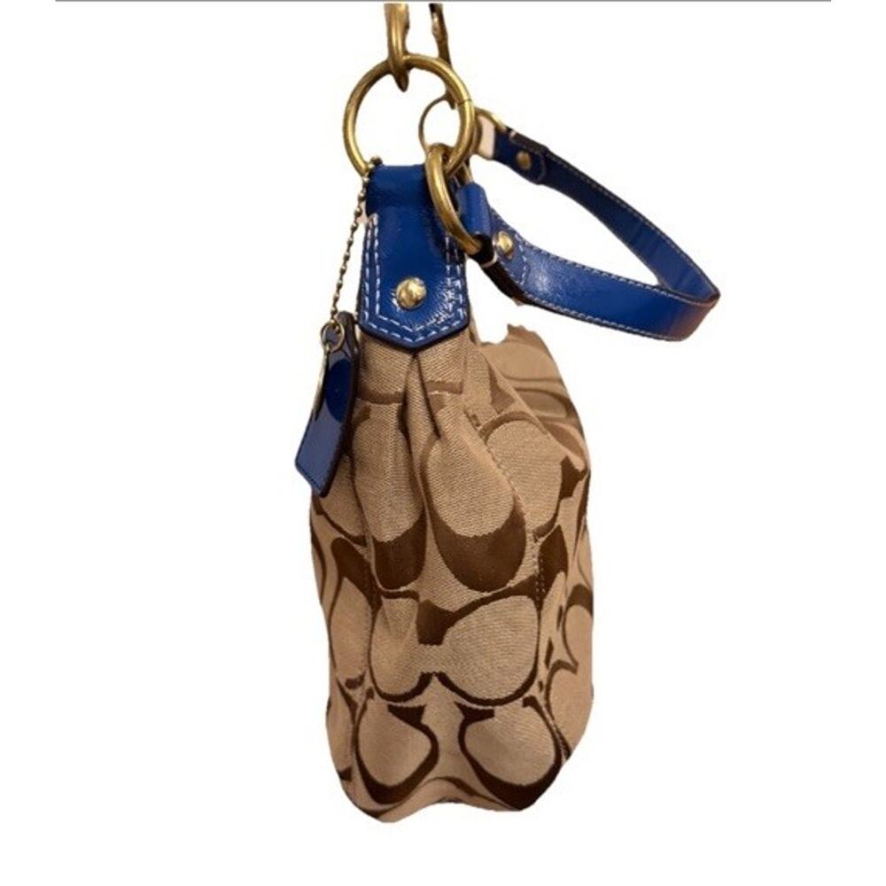 NWT Coach Y2K Signature Stripe Hobo Bag Wallet SET Khaki & Blue Jacquard 3254-1 - Picture 5 of 16